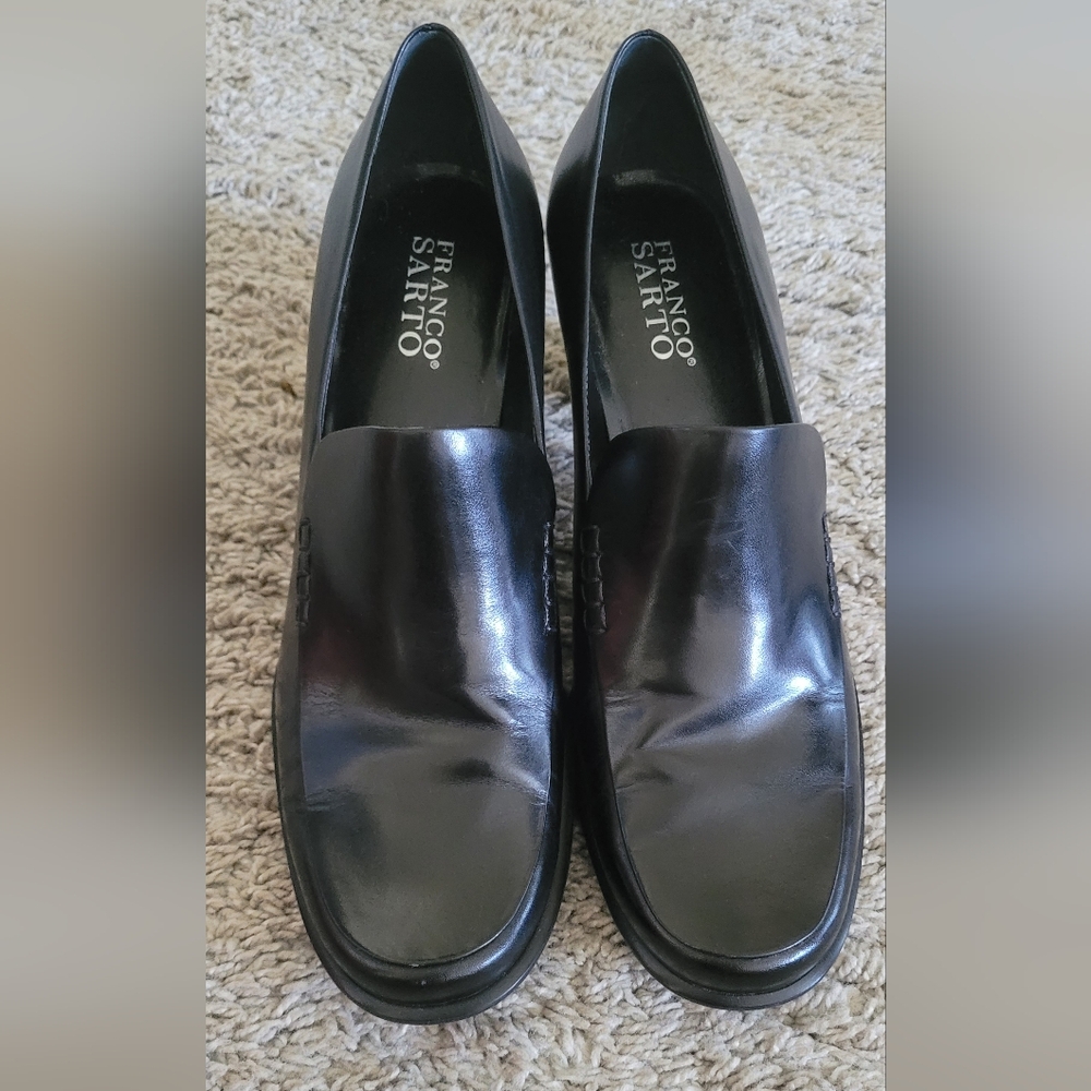Franco Sarto Women's black block heel dress shoes size 9